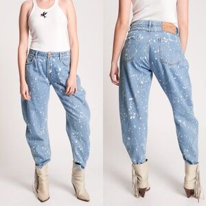 ONE TEASPOON Crusaders High Waist Denim Jeans Distressed, Royal Salt Size 32 NWT